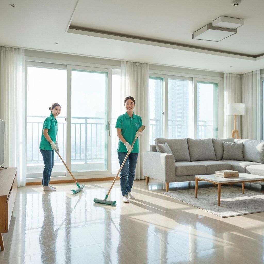 깨끗하게 청소된 거실